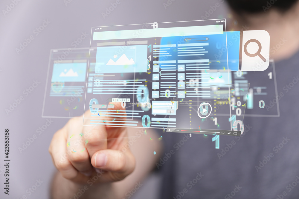 media develop interface web application in hand media develop interface web application in hand