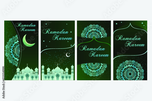 set banner story Ramadan Kareem vector template for social media 