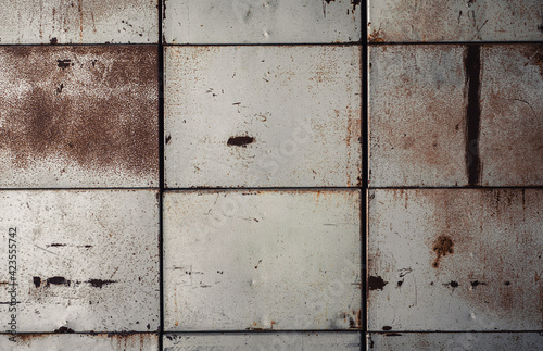 Metal plate with rust background closeup