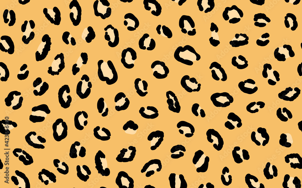 Abstract modern leopard seamless pattern. Animals trendy background. Yellow and black decorative vector stock illustration for print, card, postcard, fabric, textile. Modern ornament of stylized skin