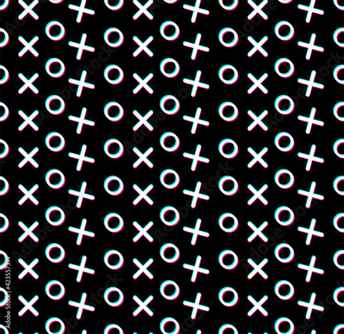 Abstract. Colored modern background TikTok style pattern seamless design for mask face, pillow, clothing, fabric, gift wrap. Vector.