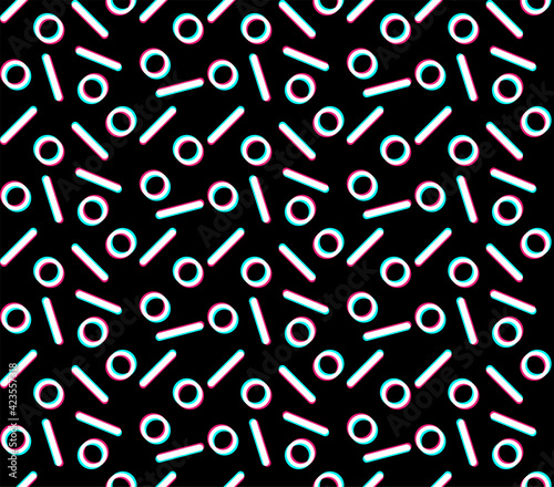 Abstract. Colored modern background TikTok style pattern seamless design for mask face, pillow, clothing, fabric, gift wrap. Vector.