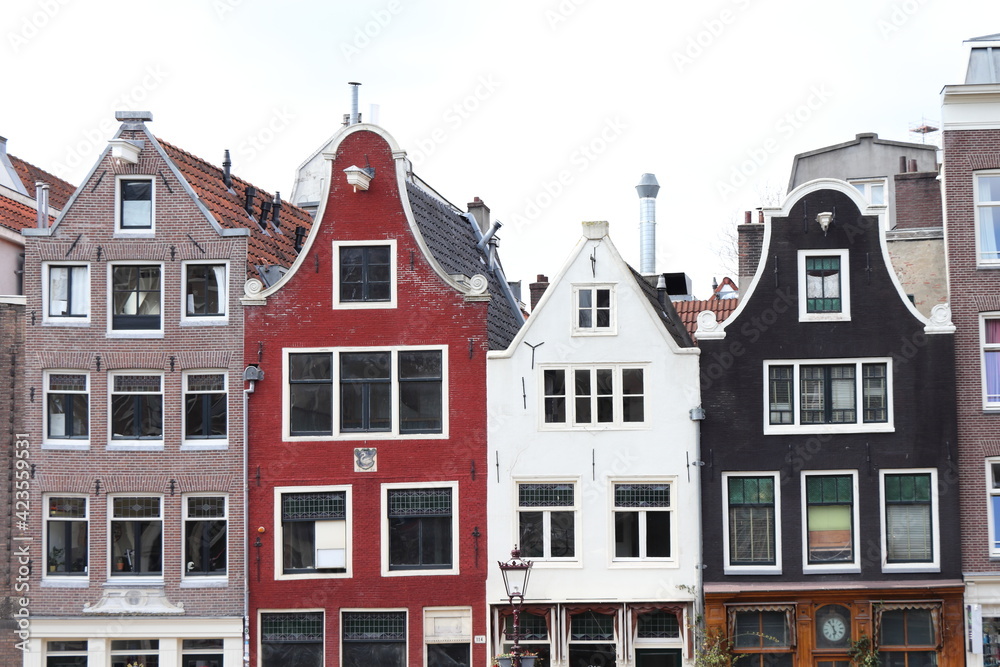 Amsterdam Geldersekade Historic House Facades
