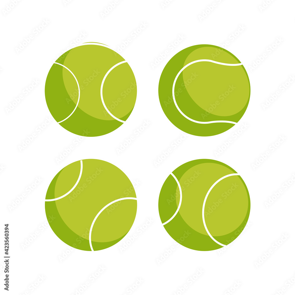 collection of tennis balls illustration vector