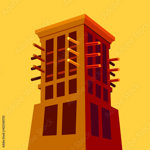 Arabian wind tower or Burjeel - traditional architecture
