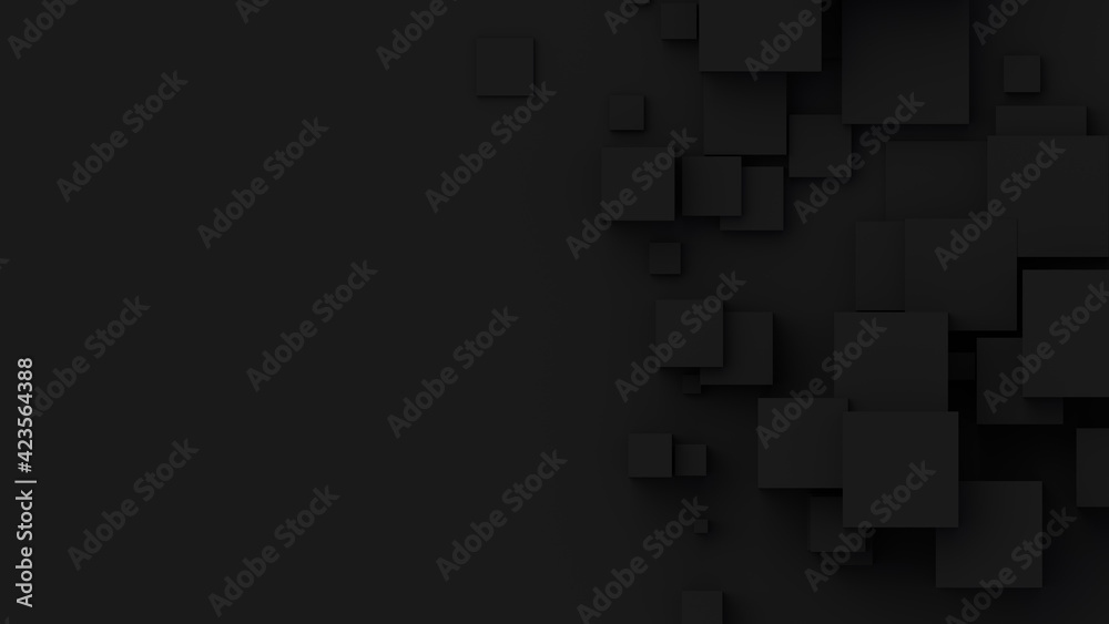 Obraz premium Cubes with random size composition. With a place for text. Abstract 3d render illustration. Geometrical concept background