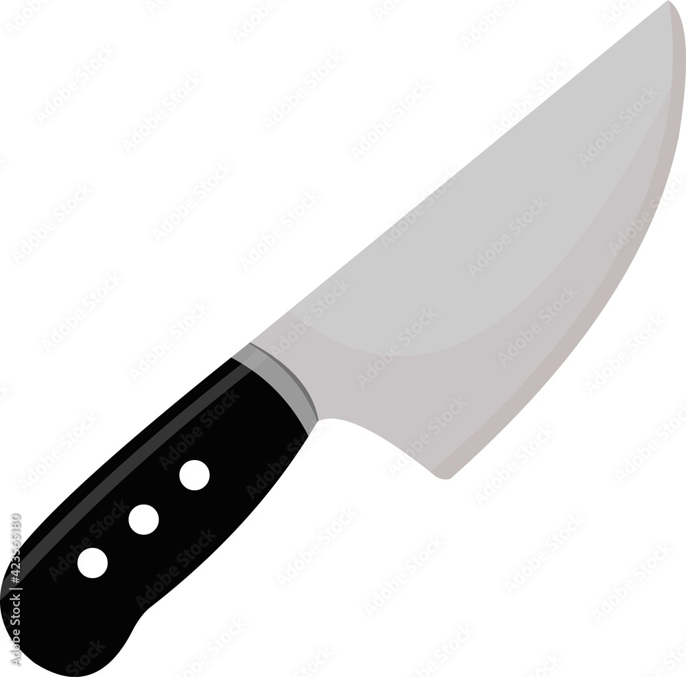 Vector emoticon illustration of a classic kitchen knife Stock Vector