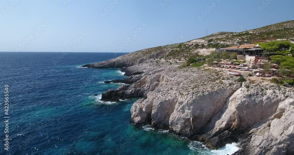 Aerial view of Porto Limnionas cliff on Zakynthos Island, Greece Aerial view of Porto Limnionas cliff on Zakynthos Island, Greece