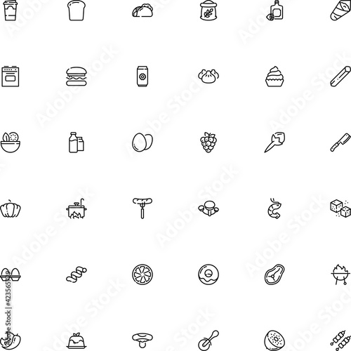 icon vector icon set such as: shish, brunches, flower, steak, yum, crystal, temaki, tonic, leaves, cocktail, soda, sirloin, aluminum, single, recipe, electric, rye, sketch, home, unusual, mocha