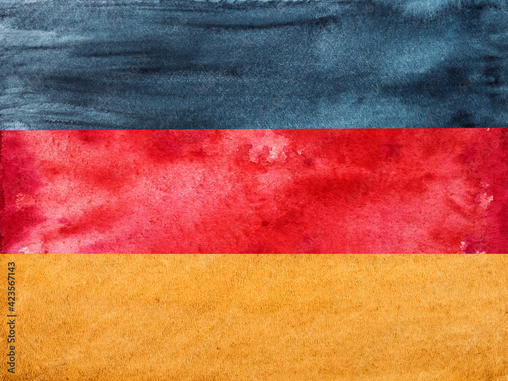 German Flag. Beautiful greeting card. Close-up, view from above. National holiday concept. Congratulations for family, relatives, friends and colleagues