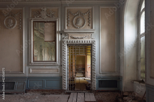 The abandoned old palace in Pilica in Poland