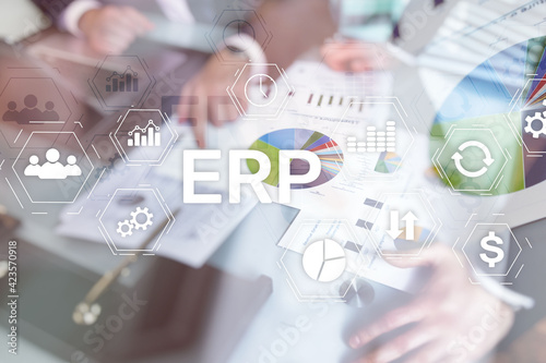 Enterprise resource planning ERP concept. Business People