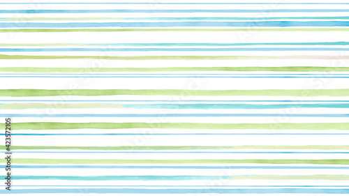 水彩 素材 ボーダー アースカラー 水色 緑 黄緑 ストライプ 手描き しましま 背景 バック  border color green and skyblue stripe eco image background