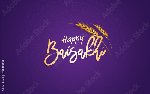Baisakhi Festival Greeting Background Design Template Vector Illustration