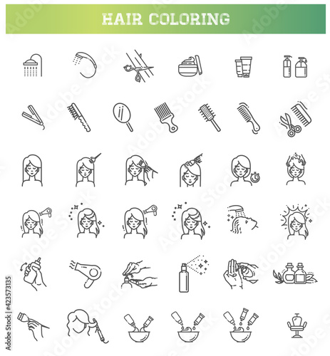 Hair coloring and styling process