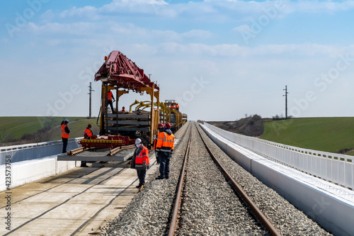 New railway construction building