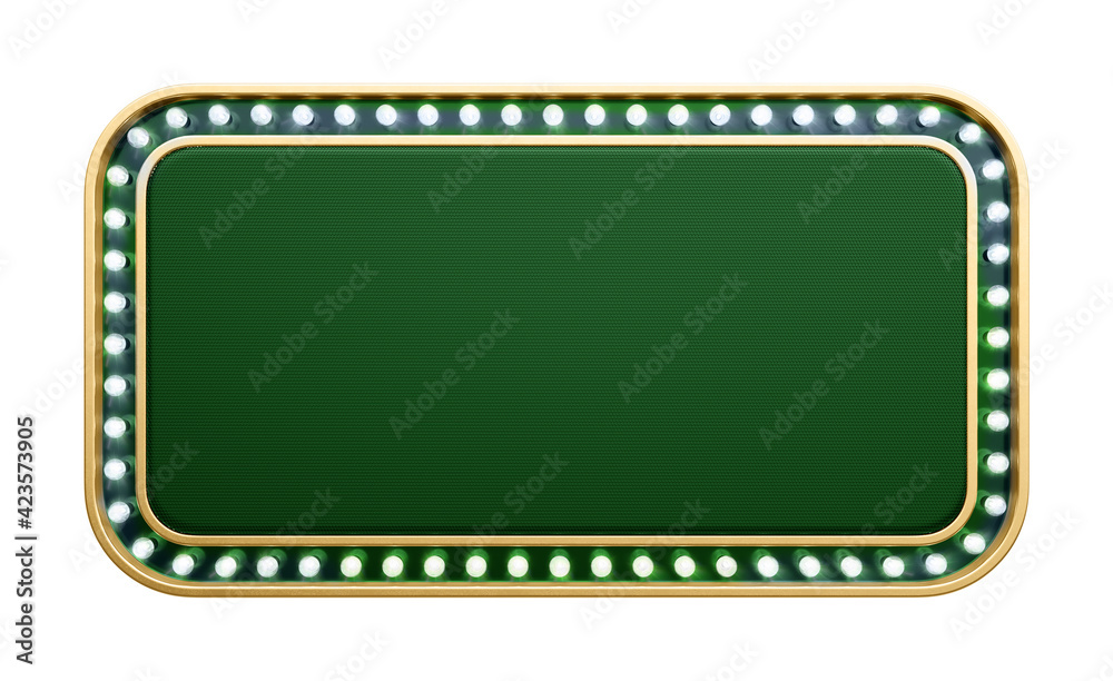 Green led retro frame with aluminum edges for composition Green led retro frame with aluminum edges for composition