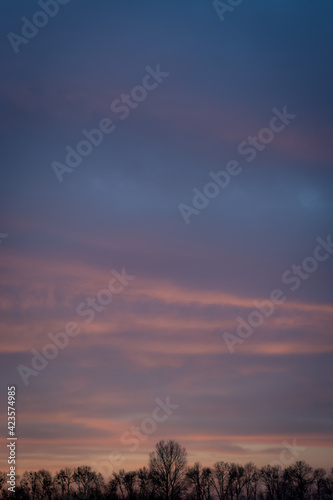 Dramatic sunset in country side 