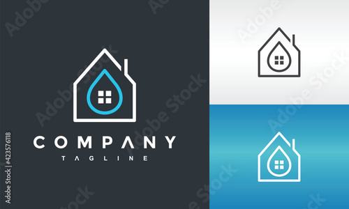 house water outline logo