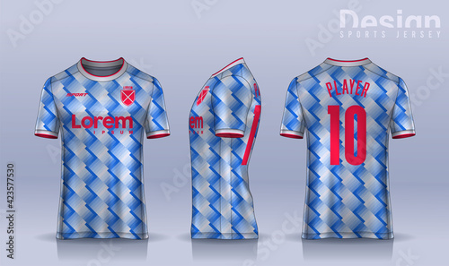 t-shirt sport design template, Soccer jersey mockup for football club. uniform front and back view.