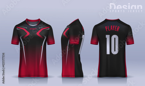 t-shirt sport design template, Soccer jersey mockup for football club. uniform front and back view.
