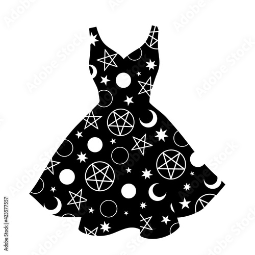 black women's gothic print dress