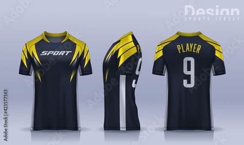 t-shirt sport design template, Soccer jersey mockup for football club. uniform front and back view.