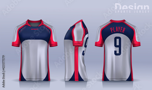 t-shirt sport design template, Soccer jersey mockup for football club. uniform front and back view.
