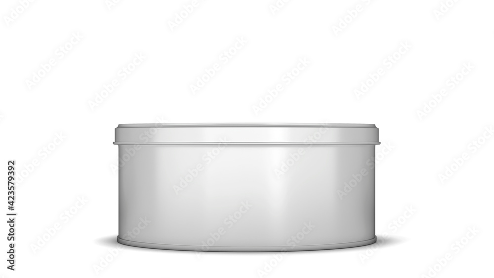 Blank tin can metal container for food or cosmetic
