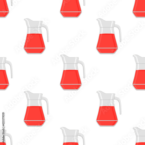 Illustration on theme big colored lemonade in glass jug