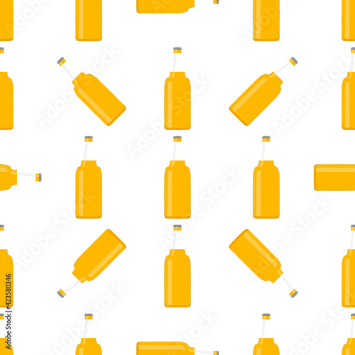 Illustration on theme seamless beer glass bottles with lid for brewery