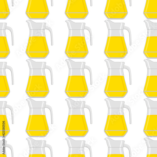 Illustration on theme big colored lemonade in glass jug