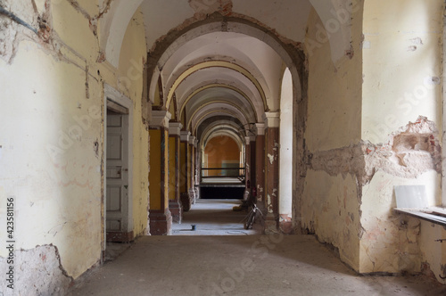 The abandoned old palace in Pilica in Poland