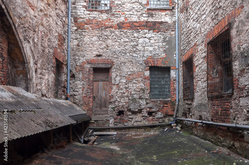 The abandoned old palace in Pilica in Poland