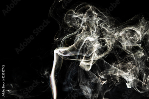 Grey smoke abstract texture, isolated effect with dark background