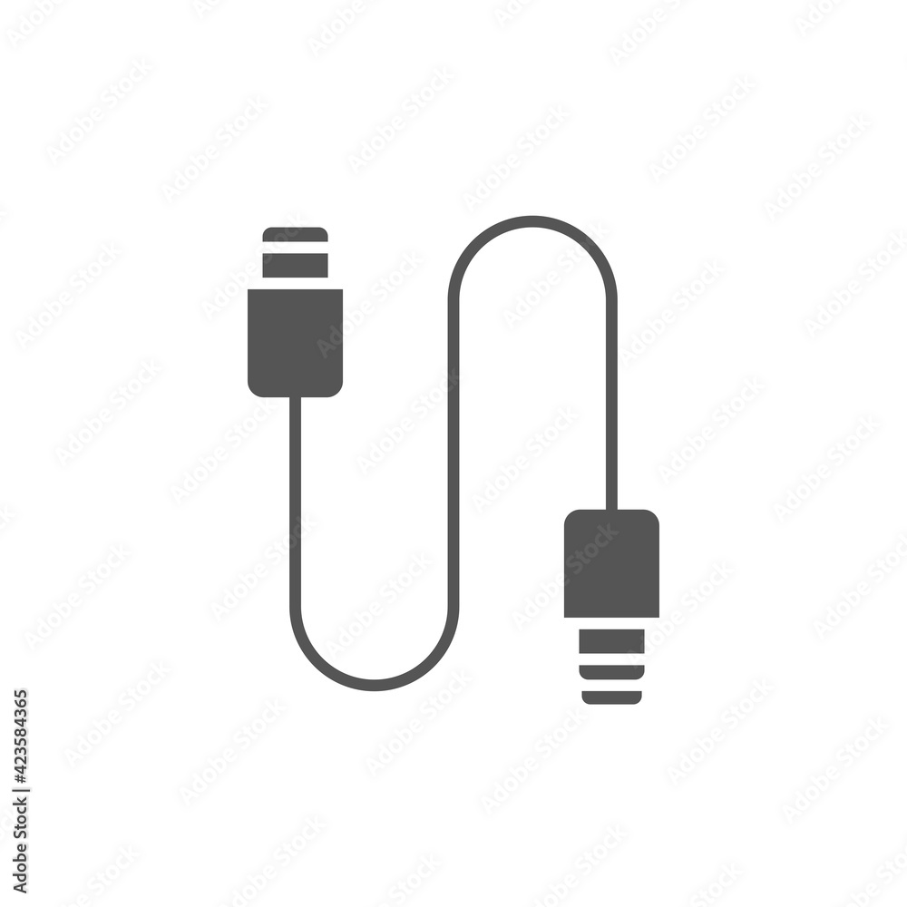 USB icon isolated on white background. Charging cable symbol modern, simple, vector, icon for website design, mobile app, ui. Vector Illustration USB icon isolated on white background. Charging cable symbol modern, simple, vector, icon for website design, mobile app, ui. Vector Illustration