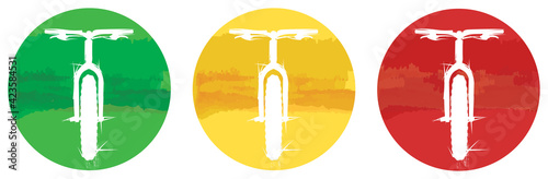 grunge artistic mountain bike landscape icons