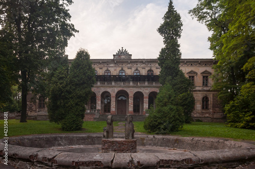 The abandoned old palace in Pilica in Poland