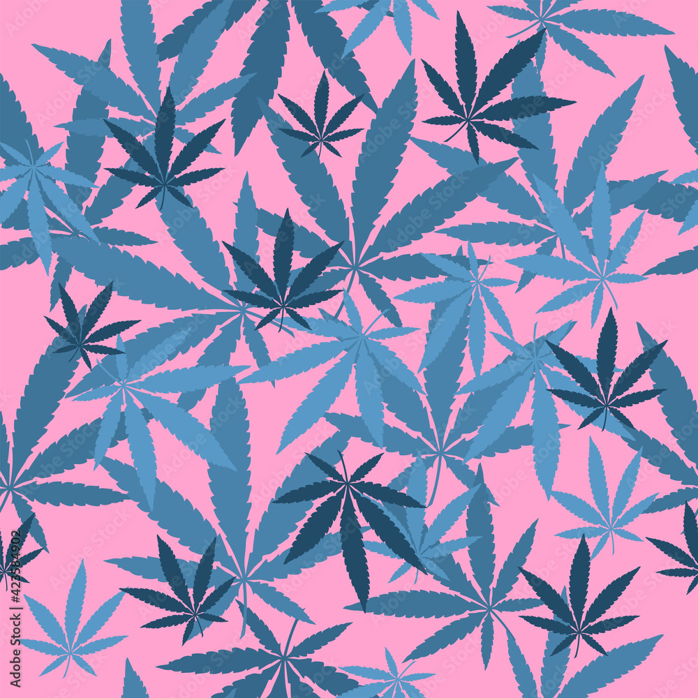 Seamless vector pattern with marijuana leaves Seamless vector pattern with marijuana leaves