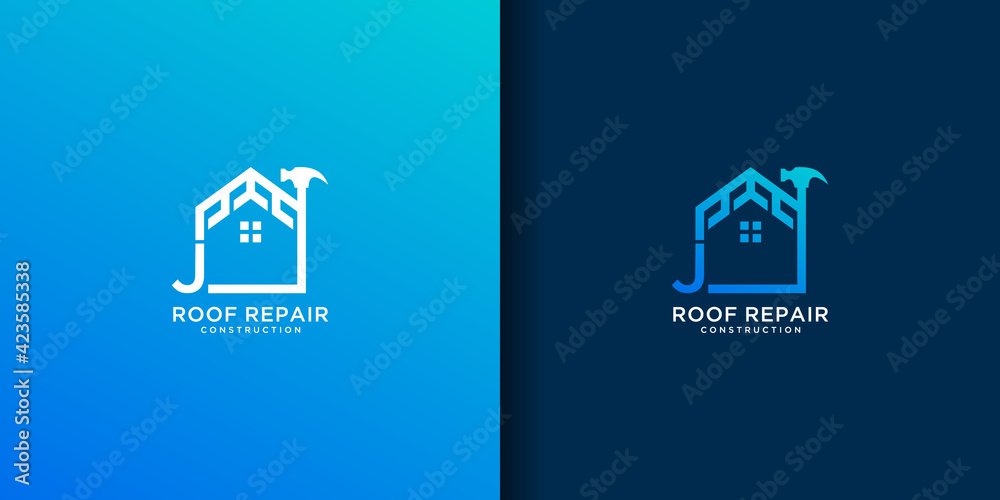 Letter j home roof repair logo Letter j home roof repair logo