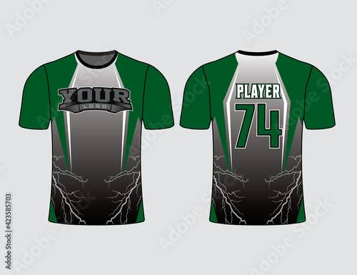 Sports gear template and mockup perfect for all sports team uniforms. Designs that go on casual wear, T-shirts, fashions and sports apparels