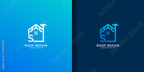 Letter s home roof repair logo