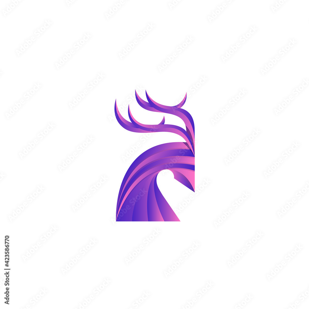 Fototapeta premium Deer logo design animal logo gradient logo logo element vector
