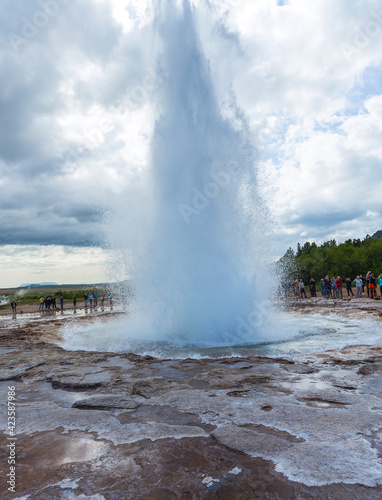 The geyser Strokkur in the Golden Circle in the south of Iceland