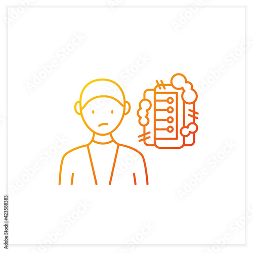 Information pollution gradient icon. Contamination space supply with irrelevant, redundant, and low-value info.Isolated vector illustration.Suitable to banners, mobile apps and presentation