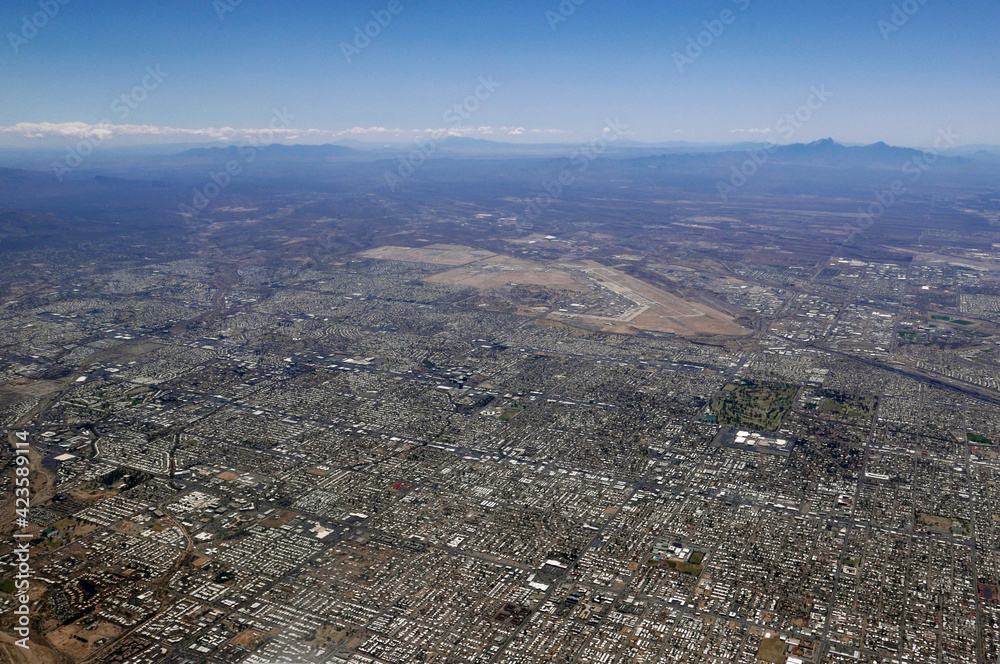aerial view of the city of Tucson, Arizona Stock Photo | Adobe Stock