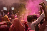 People Playing with colors in Nandgaon Holi