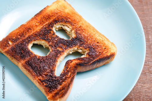 Burnt toast and Sad Face photo