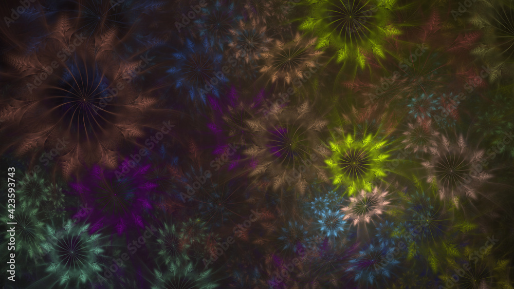 Fototapeta premium Abstract Computer generated Fractal design. A fractal is a never-ending pattern. Fractals are infinitely complex patterns that are self-similar across different scales. 2d rendering