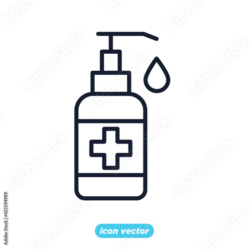 hand sanitizer icon. antiseptics disinfection symbol template for graphic and web design collection logo vector illustration